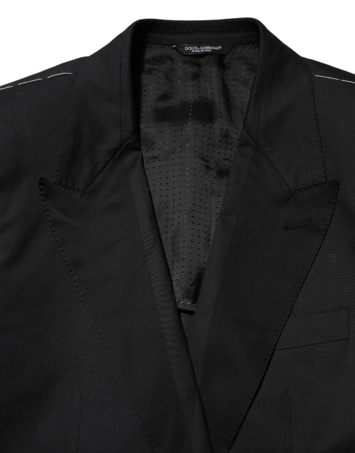 Veste de costume blazer Dolce & Gabbana en coton noir à 2 boutons