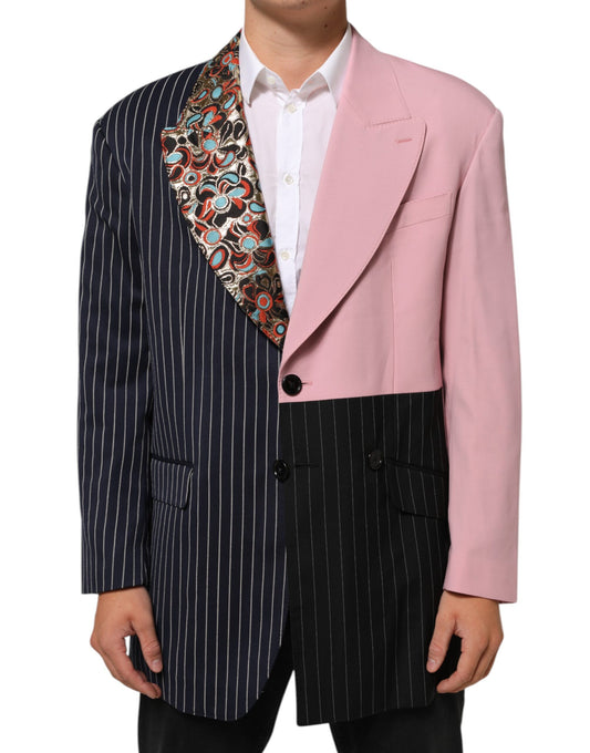 Blazer à une seule boutonnage en patchwork multicolore de Dolce &amp; Gabbana