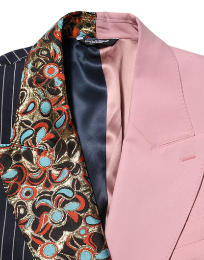 Blazer à une seule boutonnage en patchwork multicolore de Dolce &amp; Gabbana