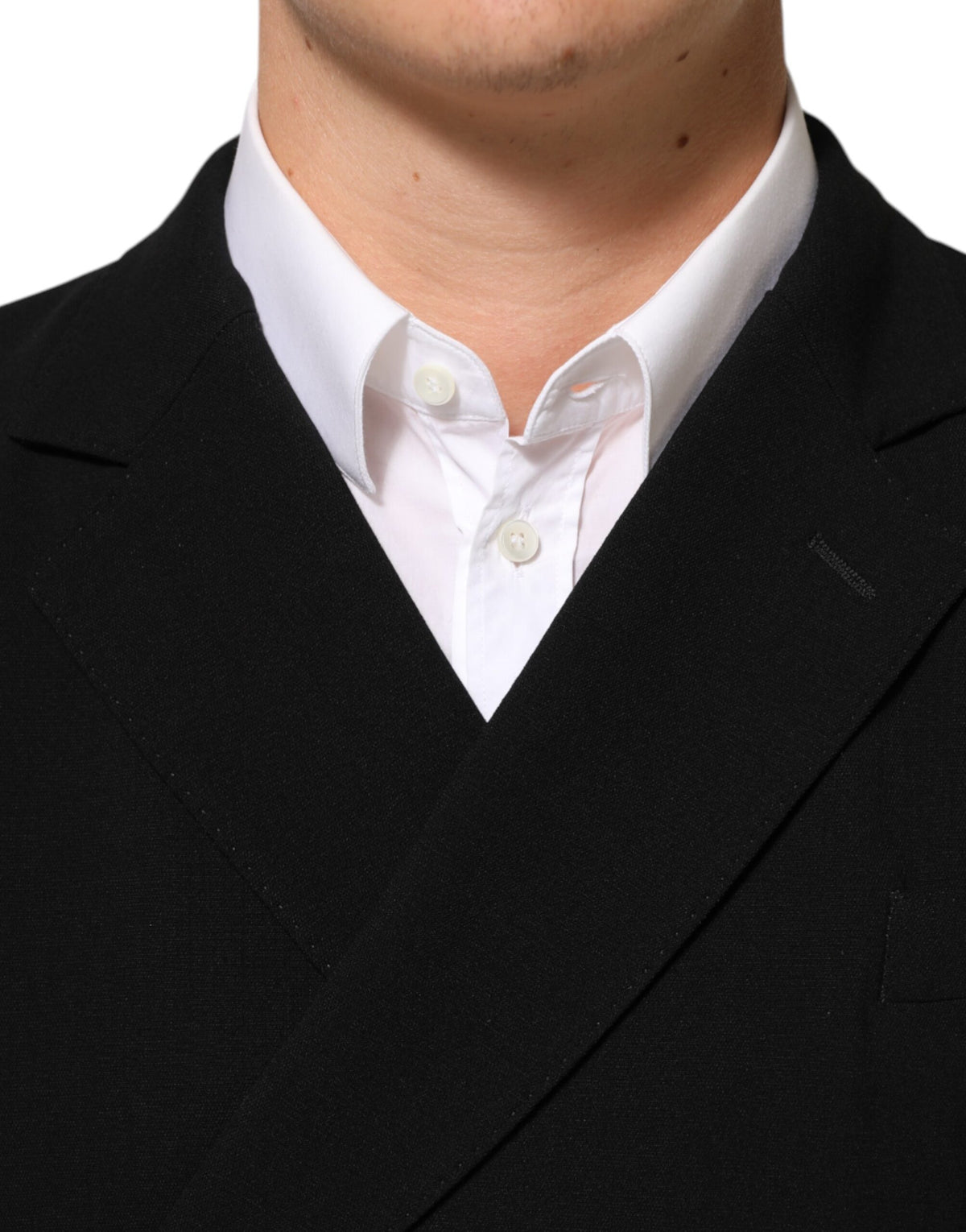 Veste Blazer Croisée Homme en Laine Noire Dolce & Gabbana