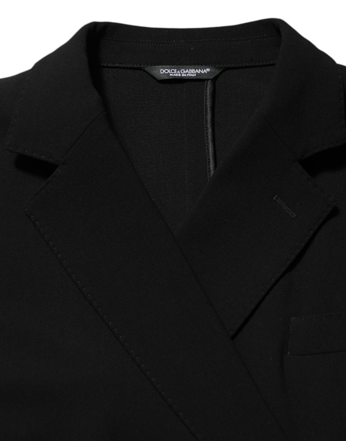 Veste Blazer Croisée Homme en Laine Noire Dolce & Gabbana