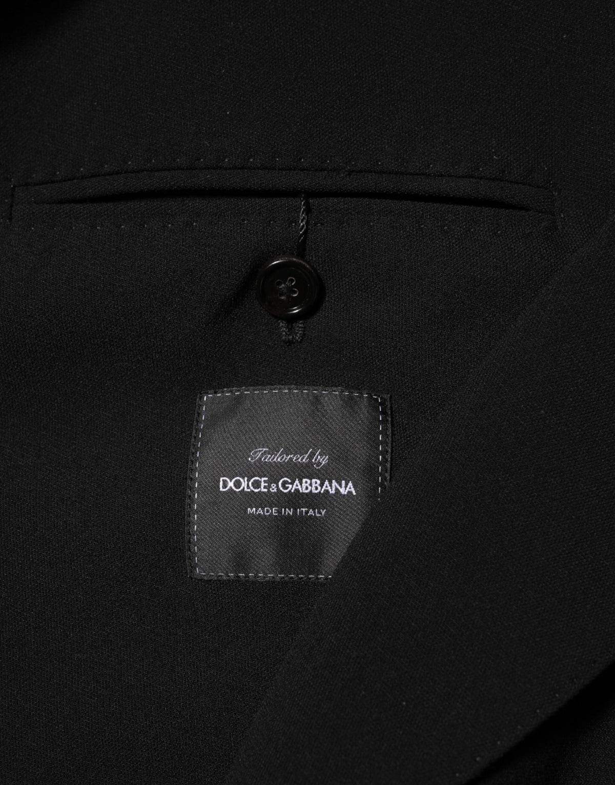 Veste Blazer Croisée Homme en Laine Noire Dolce & Gabbana