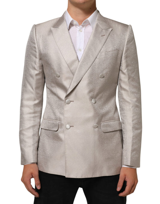Dolce &amp; Gabbana Blazer de costume MARTINI beige à double boutonnage