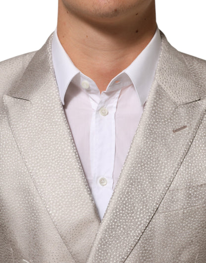 Dolce &amp; Gabbana Blazer de costume MARTINI beige à double boutonnage