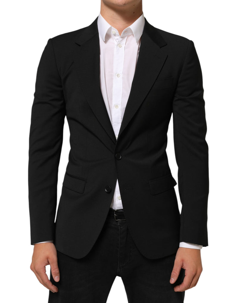 Veste de costume / blazer Dolce & Gabbana noire STAFF à 2 boutons