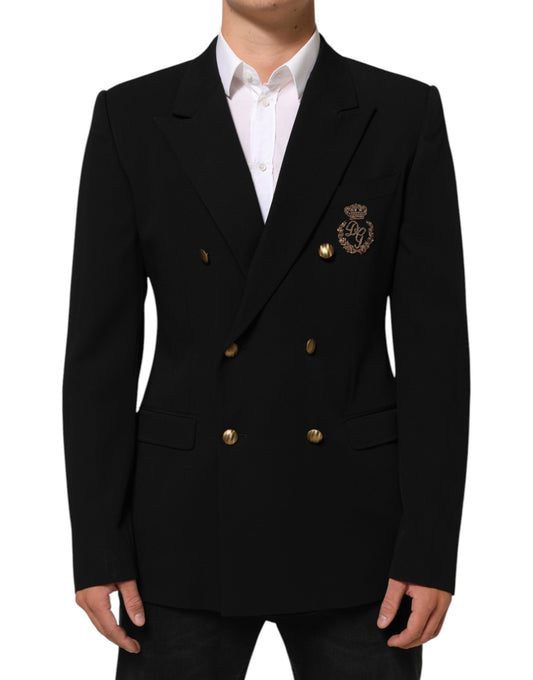 Dolce &amp; Gabbana - Veste-blazer pour homme en laine noire à 2 boutons