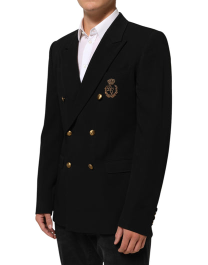 Dolce &amp; Gabbana - Veste-blazer pour homme en laine noire à 2 boutons