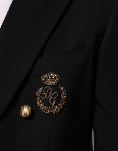 Dolce &amp; Gabbana - Veste-blazer pour homme en laine noire à 2 boutons