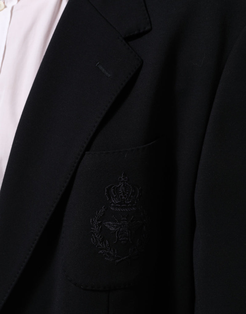 Dolce & Gabbana Black Viscose 2 Buttons Suit Jacket Blazer