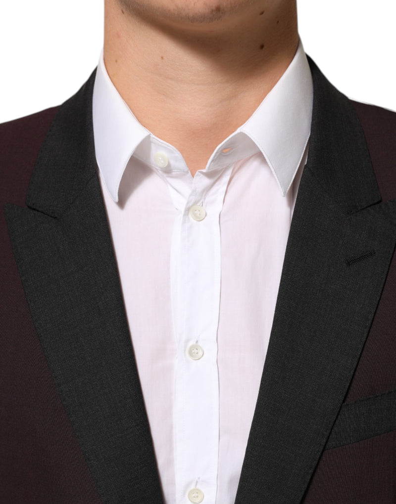 Dolce & Gabbana Maroon Wool 2 Buttons Suit Jacket Blazer