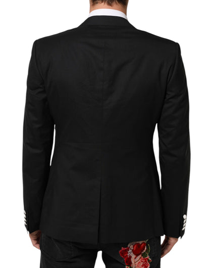 Dolce &amp; Gabbana Zwart Wit MARTINI 1 Knoop Heren Pak Blazer