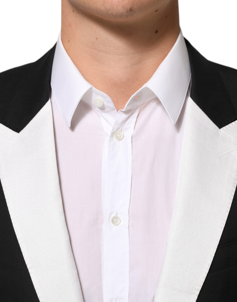 Dolce & Gabbana MARTINI Black White 1 Button Suit Blazer