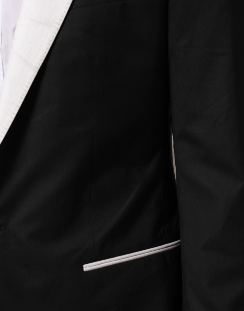 Dolce & Gabbana MARTINI Black White 1 Button Suit Blazer