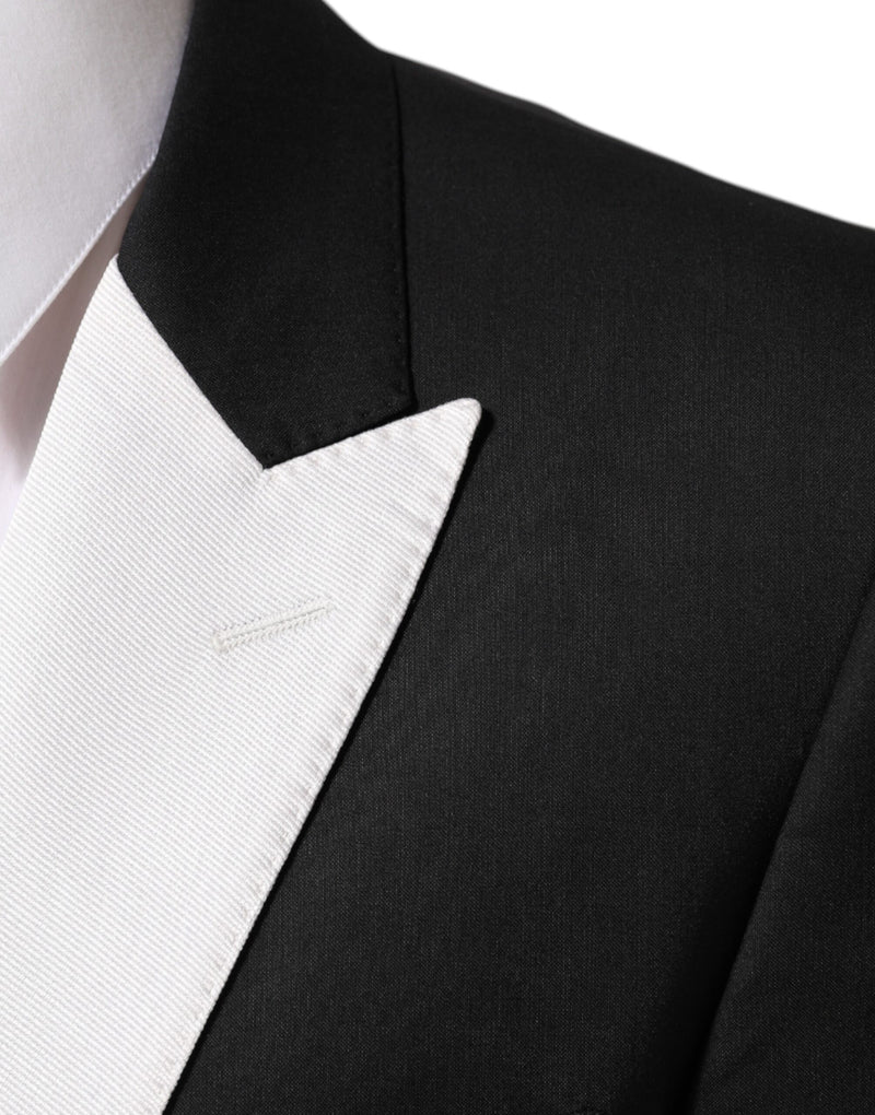 Dolce & Gabbana MARTINI Black White 1 Button Suit Blazer