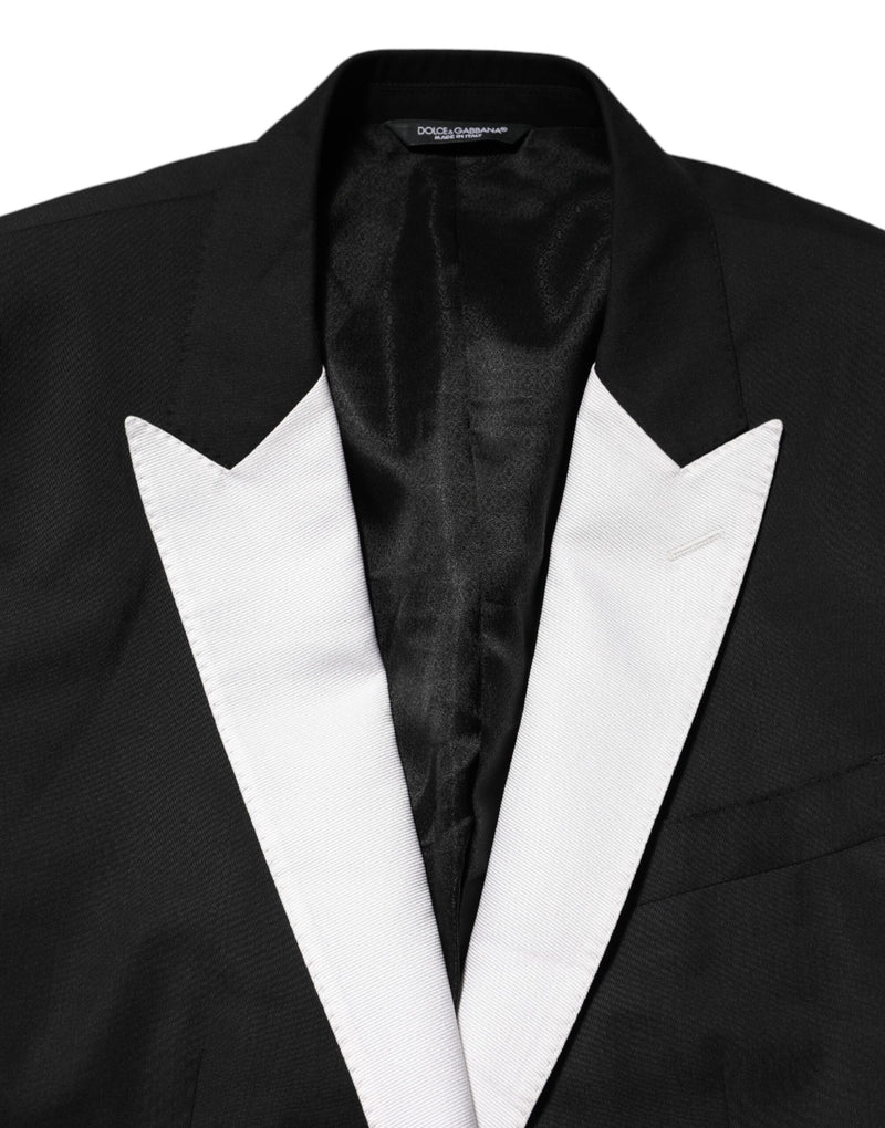 Dolce & Gabbana MARTINI Black White 1 Button Suit Blazer