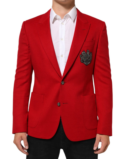 Blazer en cachemire rouge à 2 boutons de Dolce &amp; Gabbana