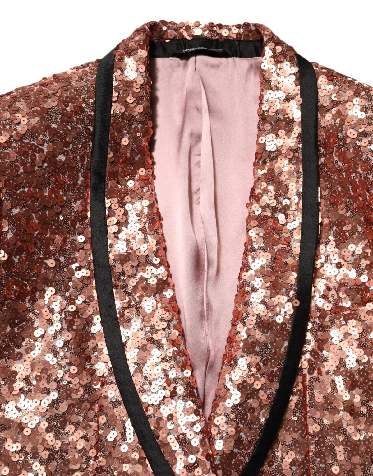 Veste de costume homme à un bouton Dolce & Gabbana rose à sequins SICILIA