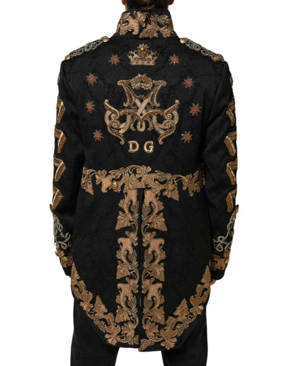 Manteau veste homme brodé en brocart noir Dolce &amp; Gabbana