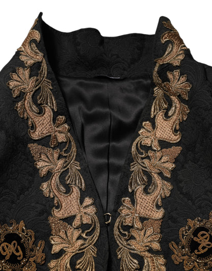 Manteau veste homme brodé en brocart noir Dolce &amp; Gabbana