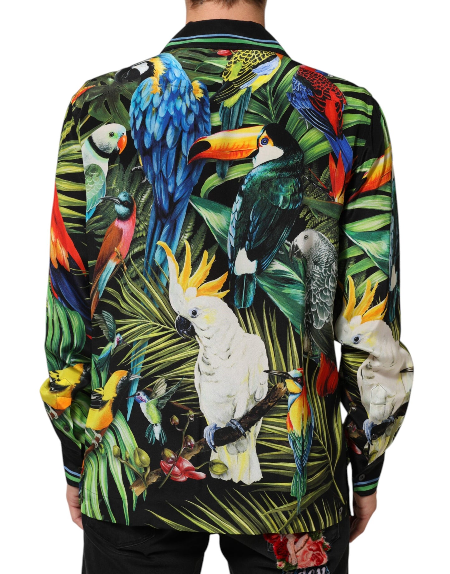 Chemise décontractée à imprimé perroquet multicolore Dolce &amp; Gabbana