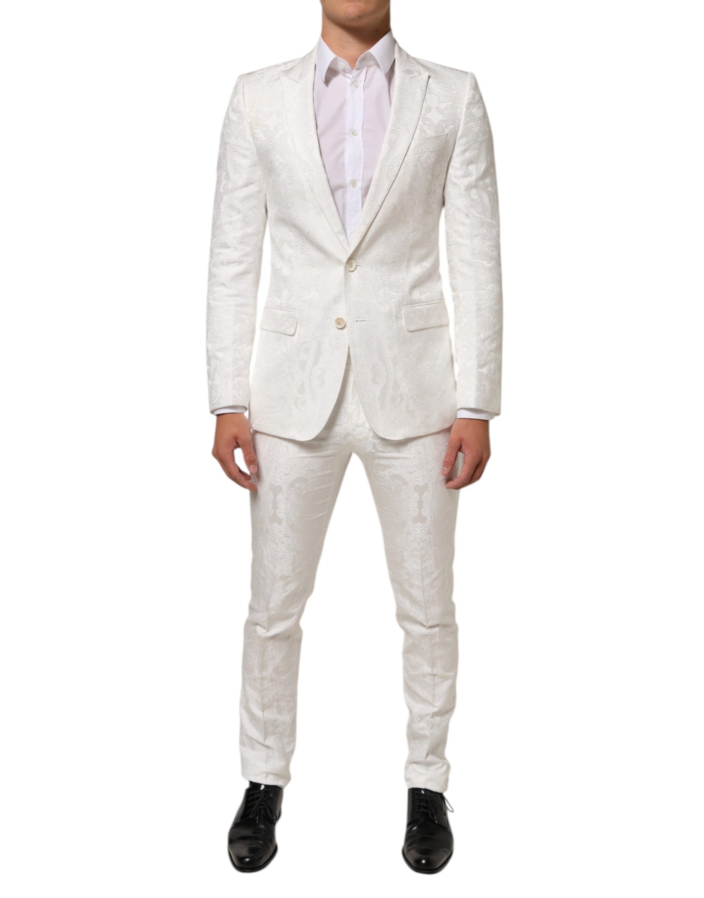Costume formel MARTINI 2 pièces en brocart blanc de Dolce &amp; Gabbana
