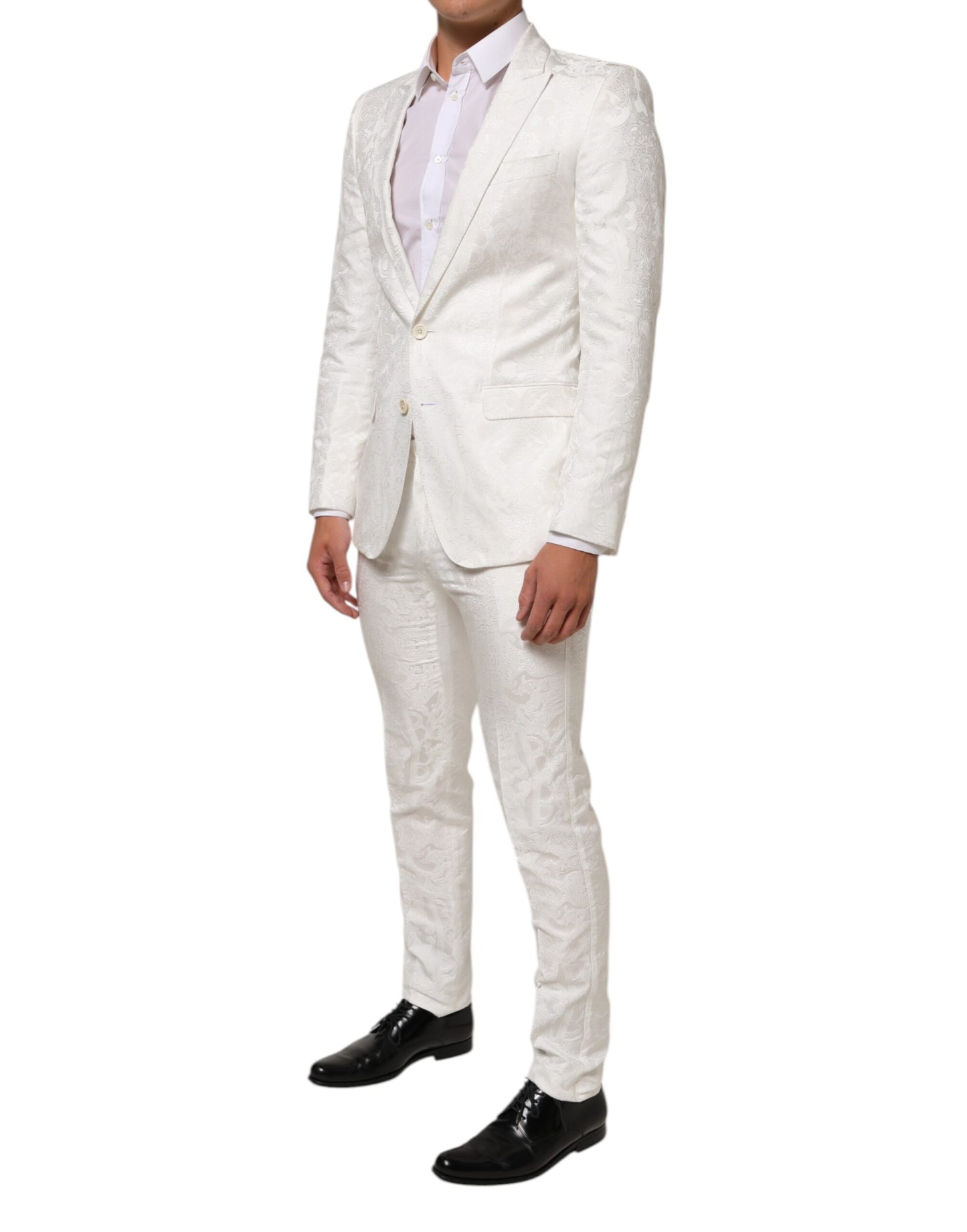 Costume formel MARTINI 2 pièces en brocart blanc de Dolce &amp; Gabbana