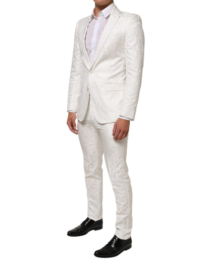 Costume formel MARTINI 2 pièces en brocart blanc de Dolce &amp; Gabbana