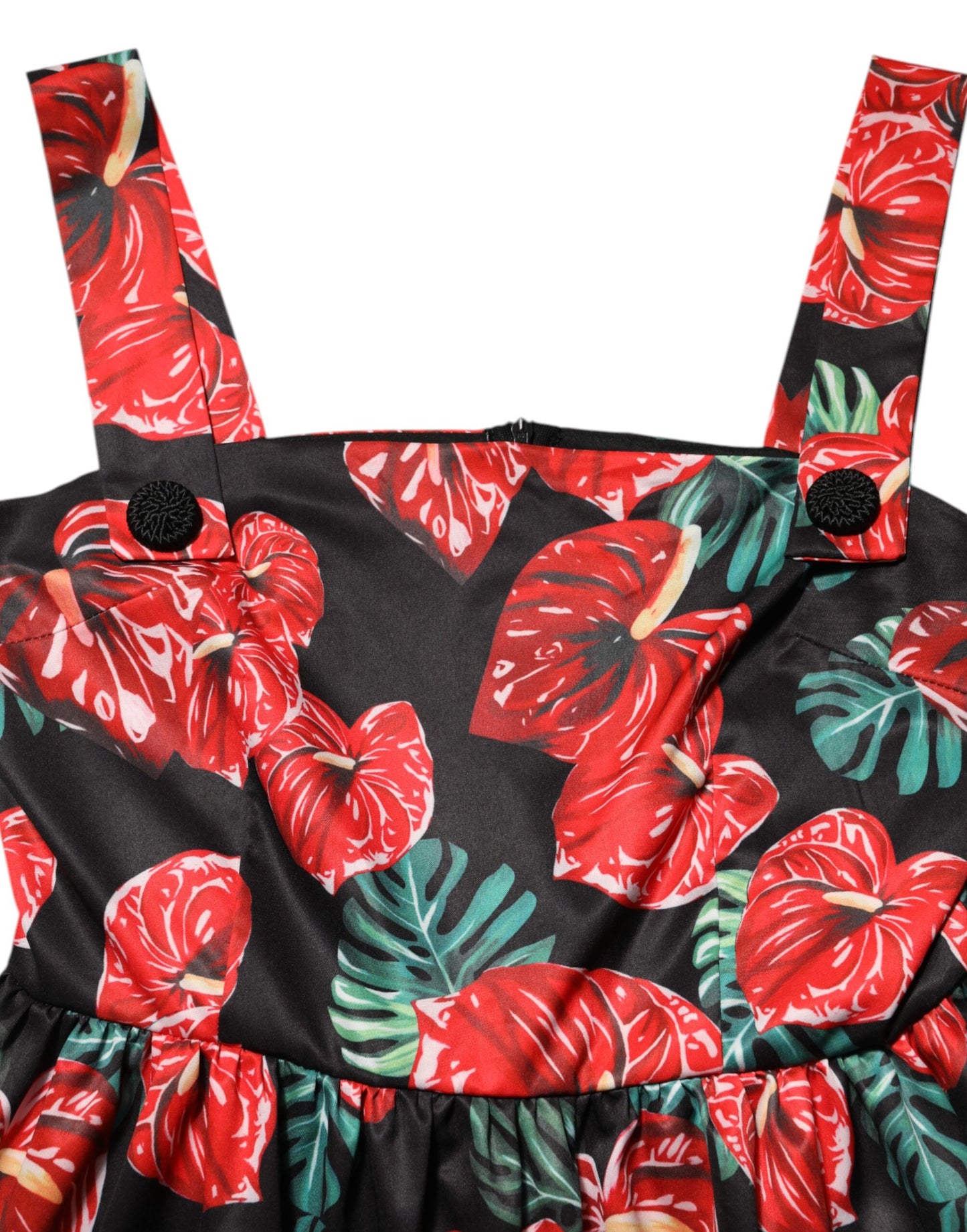 Dolce &amp; Gabbana Multicolor Floral Cotton Poplin Midi-jurk