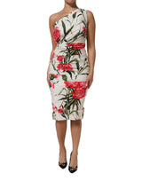 Robe fourreau à fleurs blanche Dolce & Gabbana