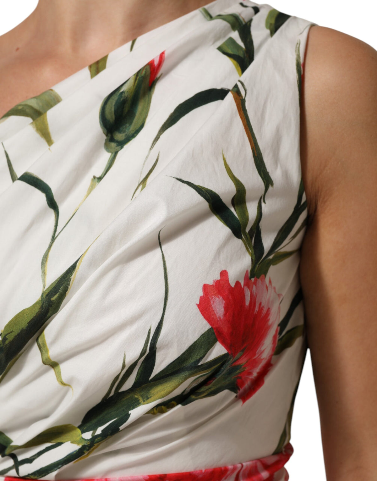 Robe fourreau à fleurs blanche Dolce & Gabbana