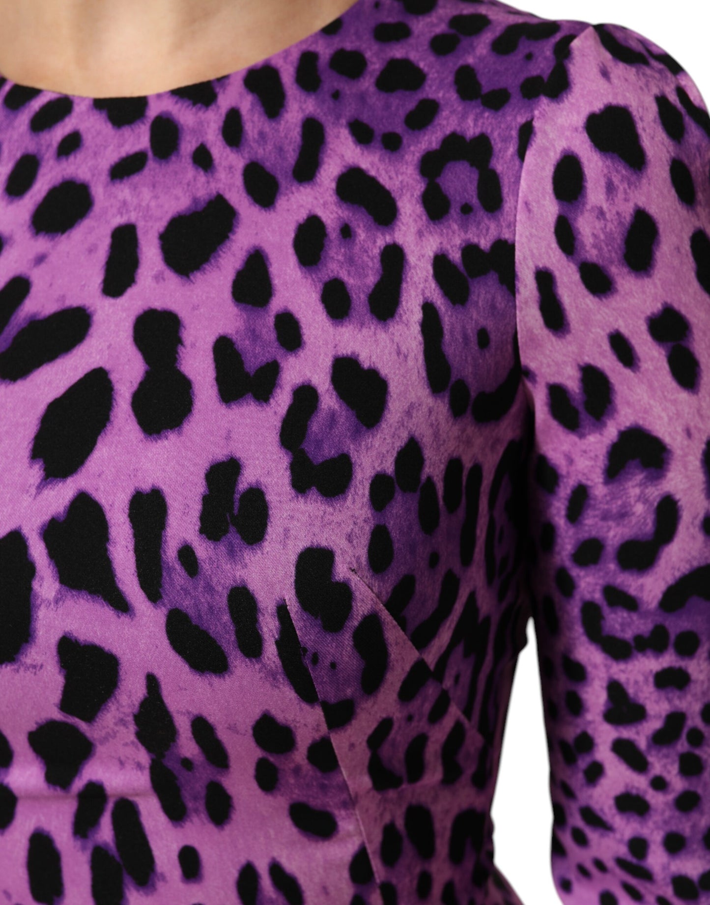 Dolce &amp; Gabbana Violet Leopard Sheath Bodycon Mini-jurk