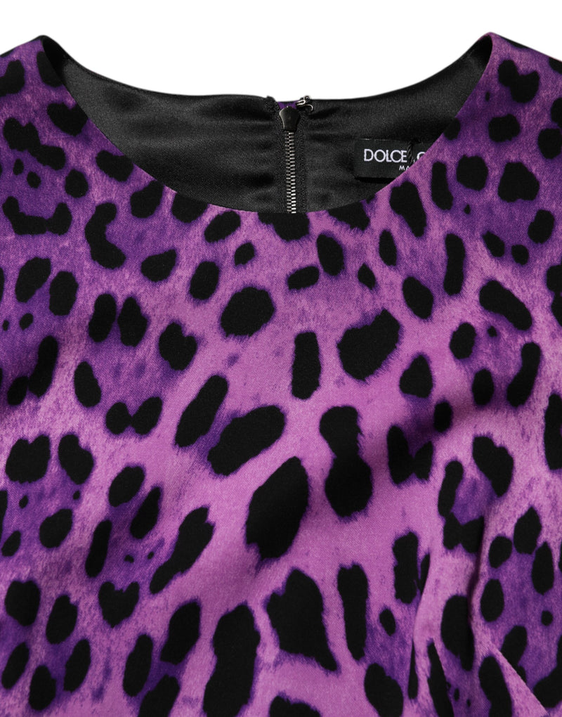 Robe Mini Bodycon Violet Léopard Dolce & Gabbana