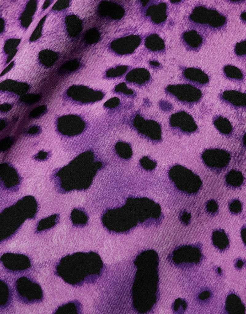 Robe Mini Bodycon Violet Léopard Dolce & Gabbana