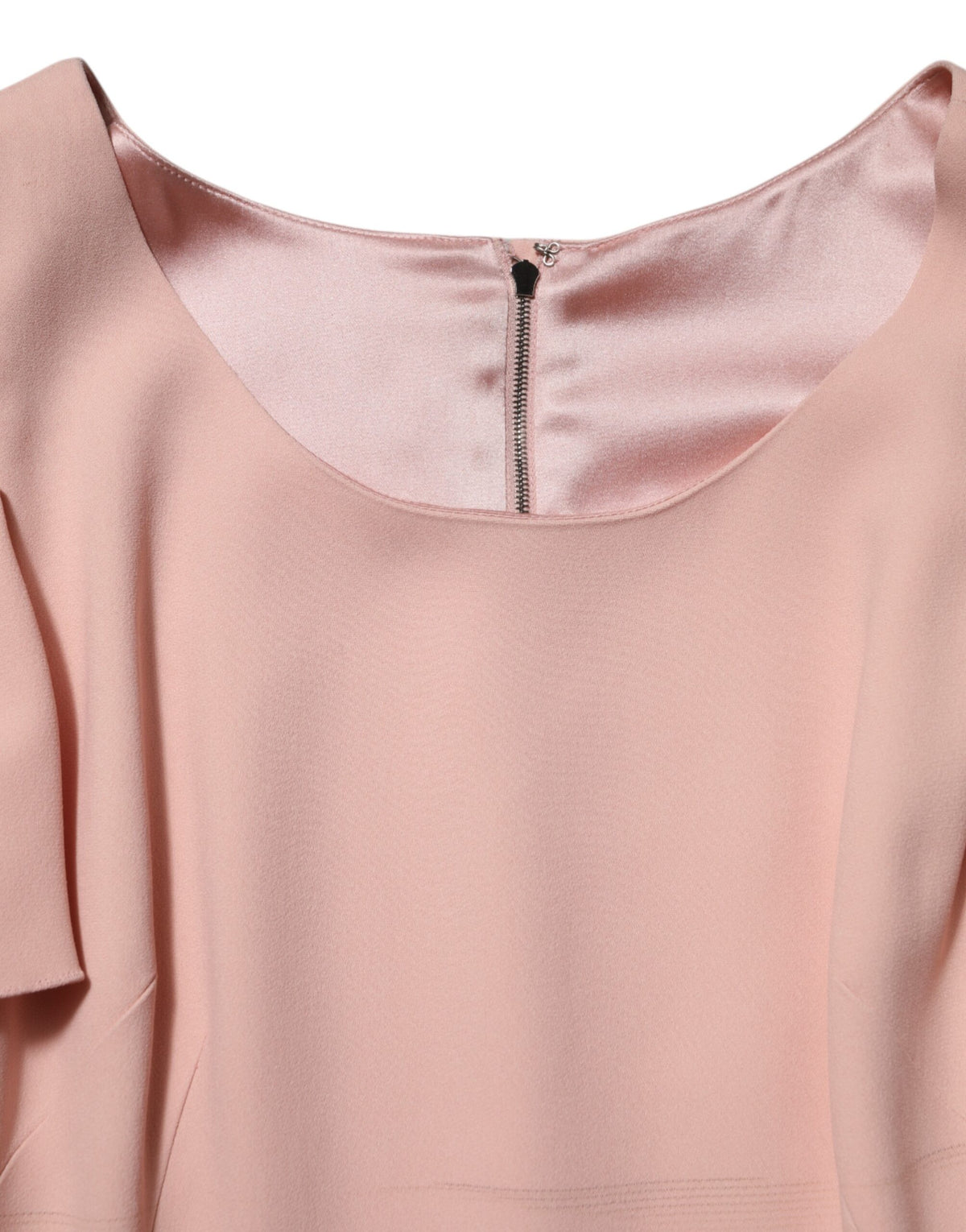 Robe Midi Évasée à Manches Courtes en Viscose Rose Dolce & Gabbana