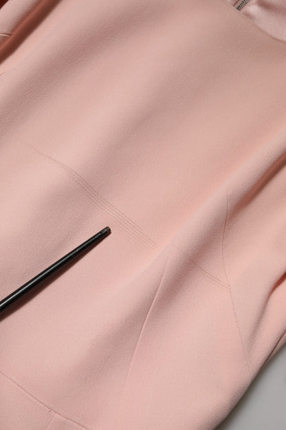 Dolce &amp; Gabbana roze viscose fit uitlopende kokerjurk midi