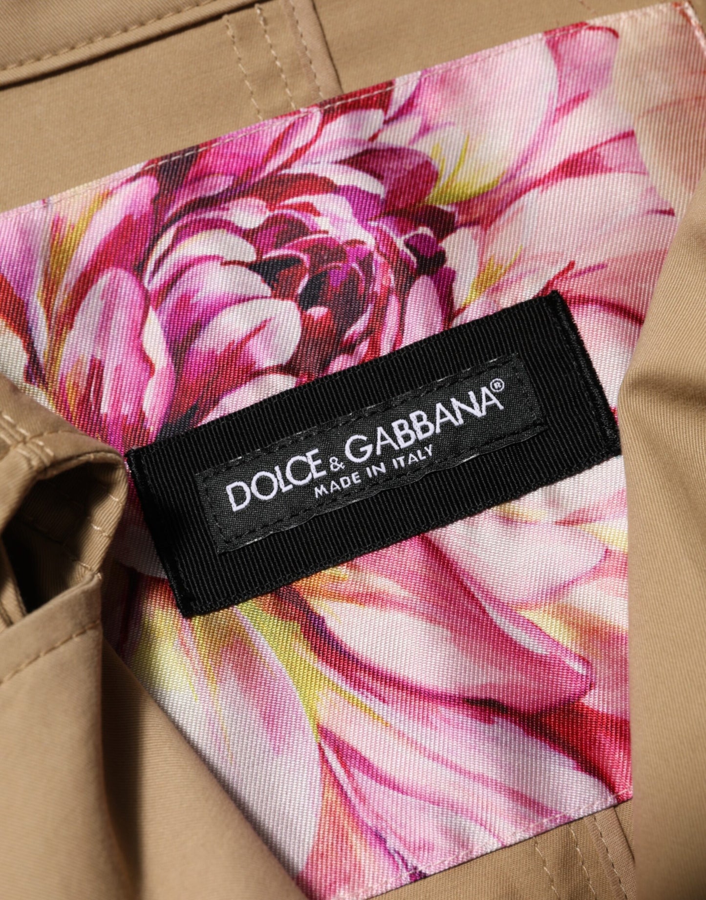 Dolce &amp; Gabbana kaki dubbelbrestige trenchcoatjas