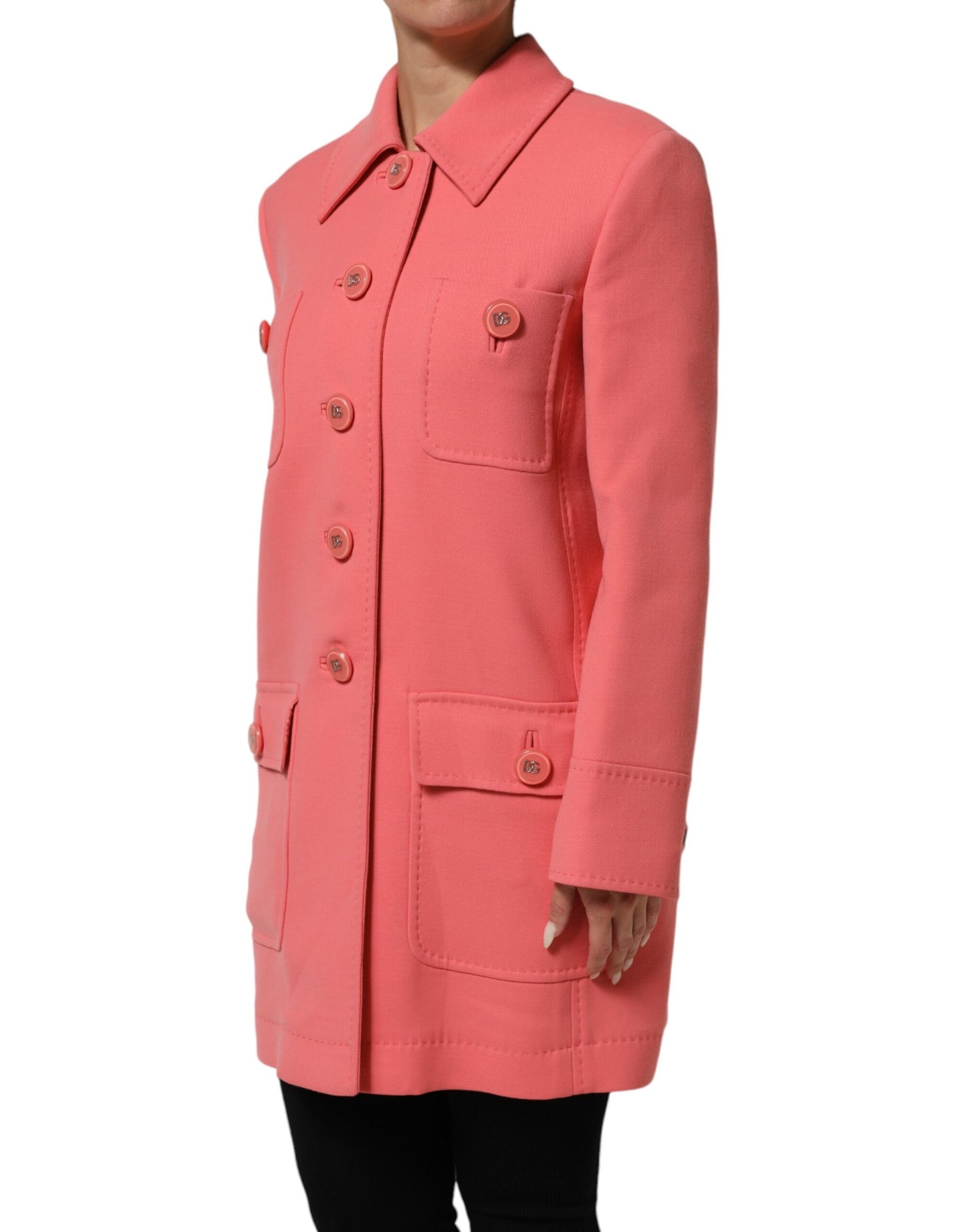 Dolce &amp; Gabbana roze trenchcoat met knopen