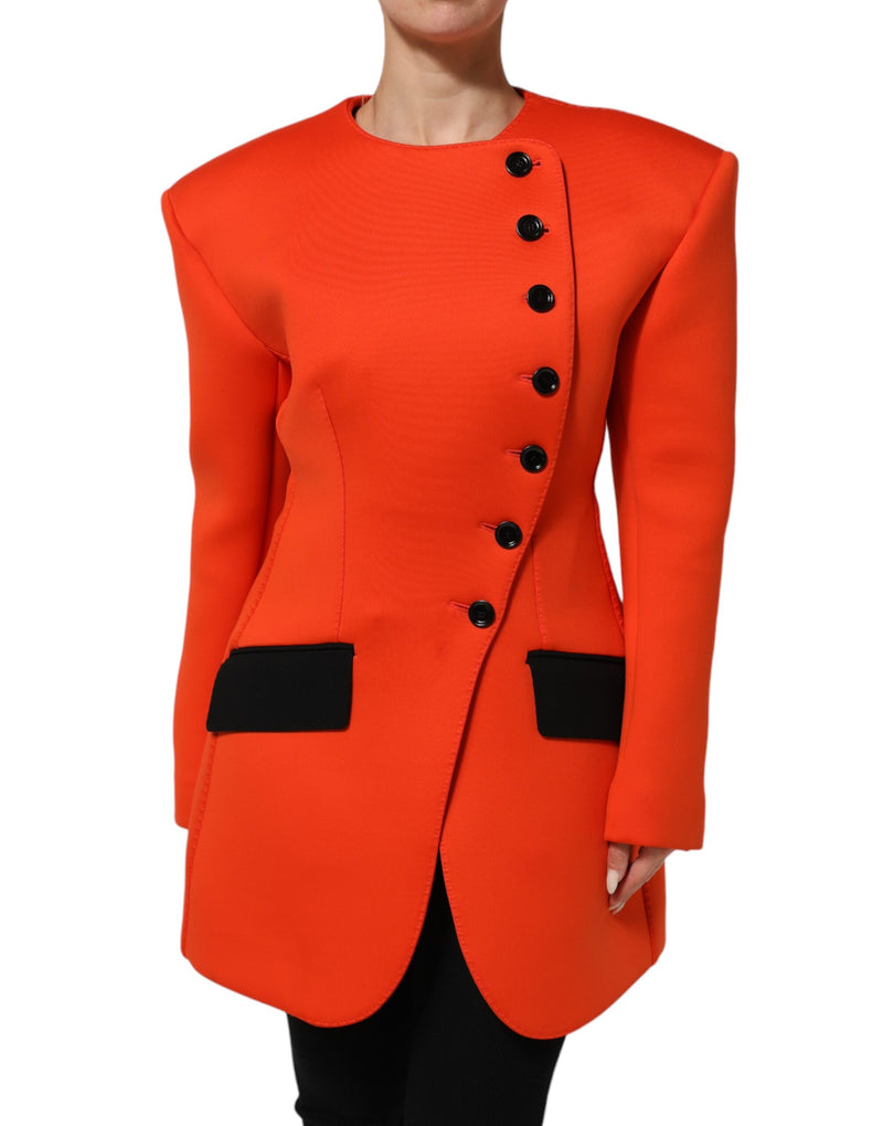 Dolce & Gabbana Red Buttoned Down Women's Trench Coat Jacket