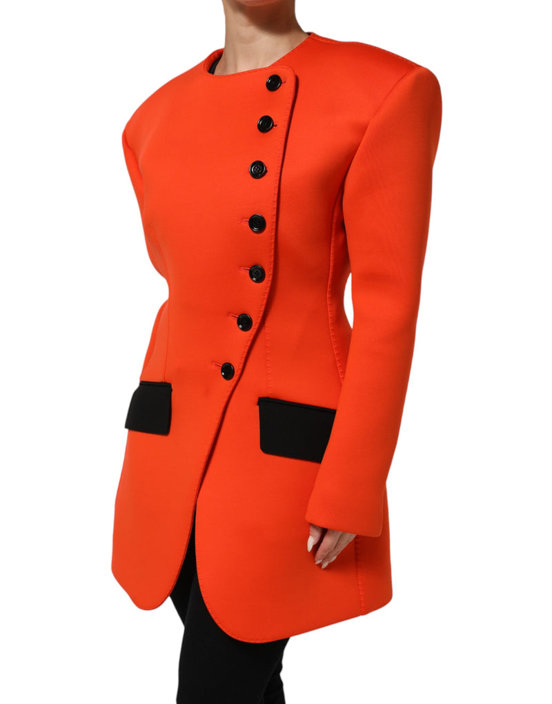 Dolce & Gabbana Red Buttoned Down Women's Trench Coat Jacket