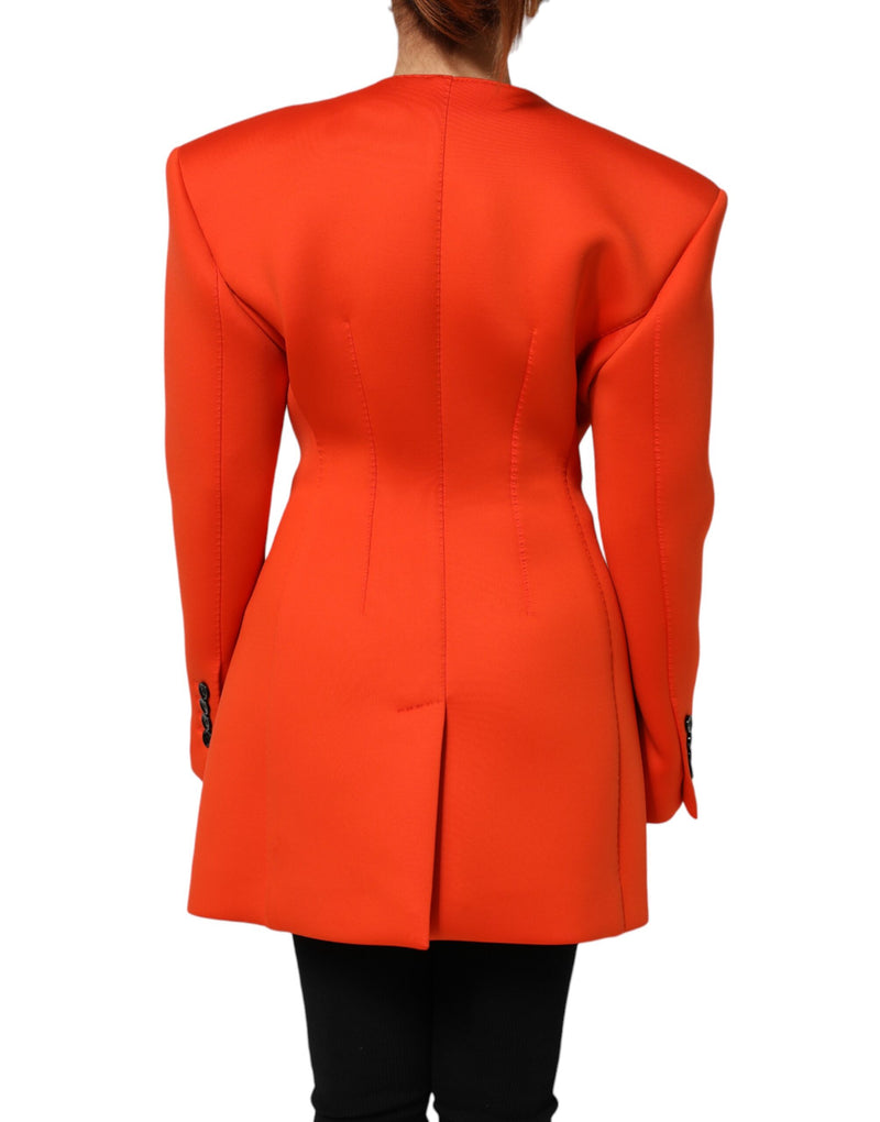 Dolce & Gabbana Red Buttoned Down Women's Trench Coat Jacket