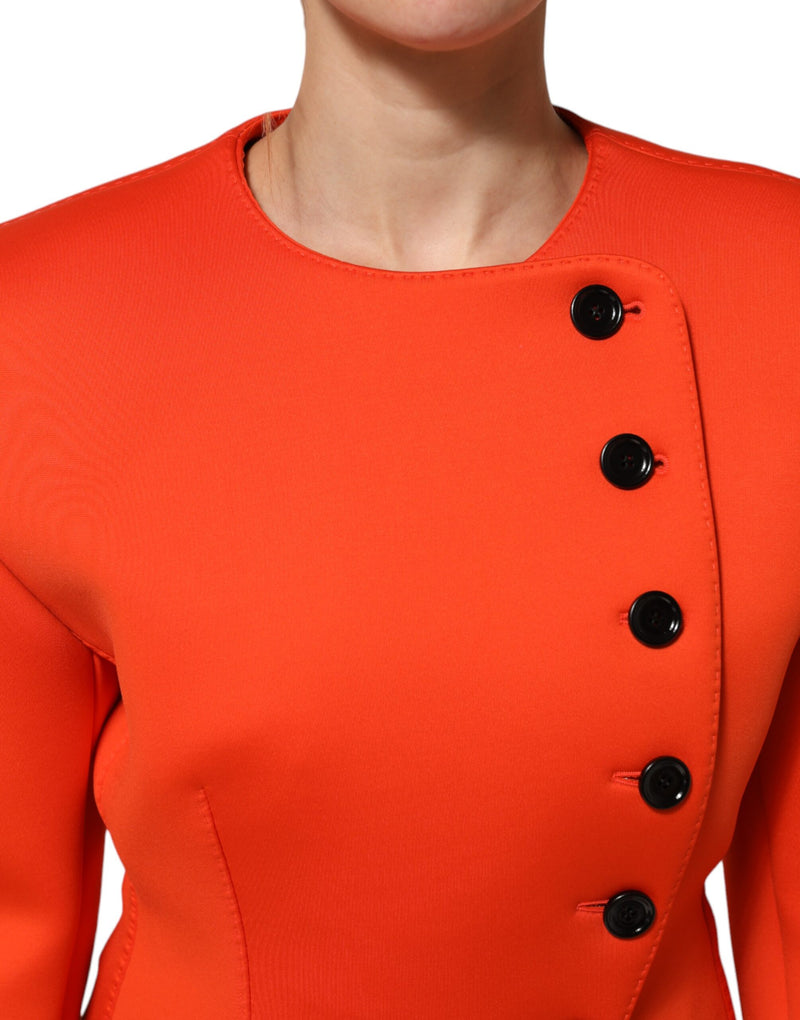 Dolce & Gabbana Red Buttoned Down Women's Trench Coat Jacket