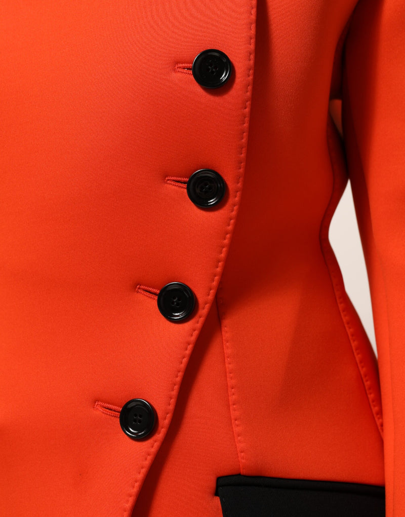 Dolce & Gabbana Red Buttoned Down Women's Trench Coat Jacket
