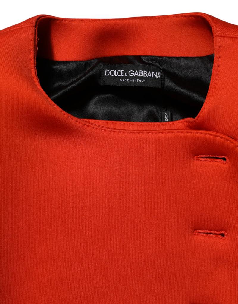Dolce & Gabbana Red Buttoned Down Women's Trench Coat Jacket