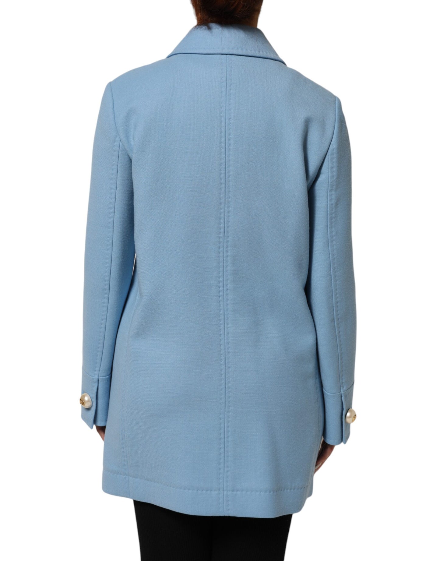 Dolce &amp; Gabbana Blauwe Trenchcoat met Knoopjes