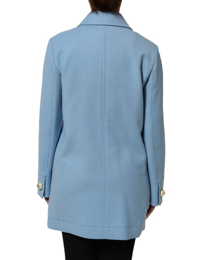 Dolce &amp; Gabbana Blauwe Trenchcoat met Knoopjes