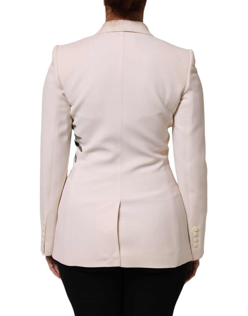 Dolce & Gabbana Beige Embroidered Single Breasted Jacket