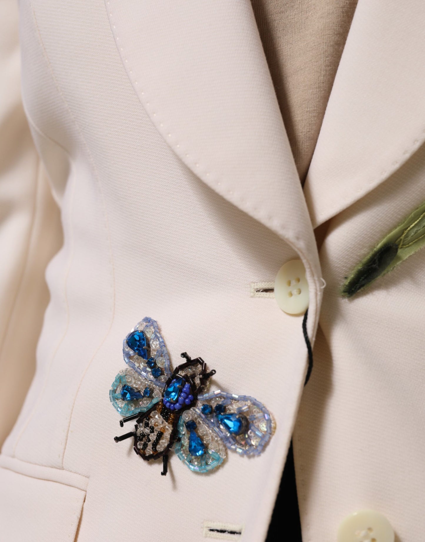 Beige Dolce &amp; Gabbana geborduurd enkelrijs jasje