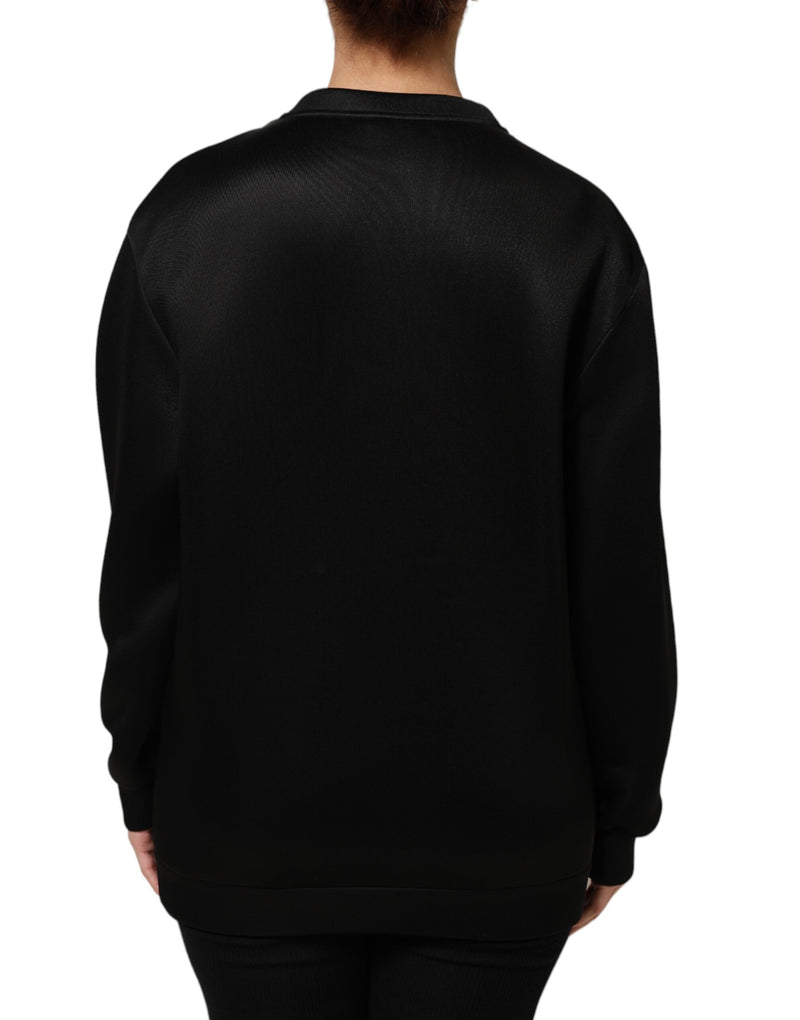 Dolce & Gabbana Black Crystal DG Logo Sweatshirt