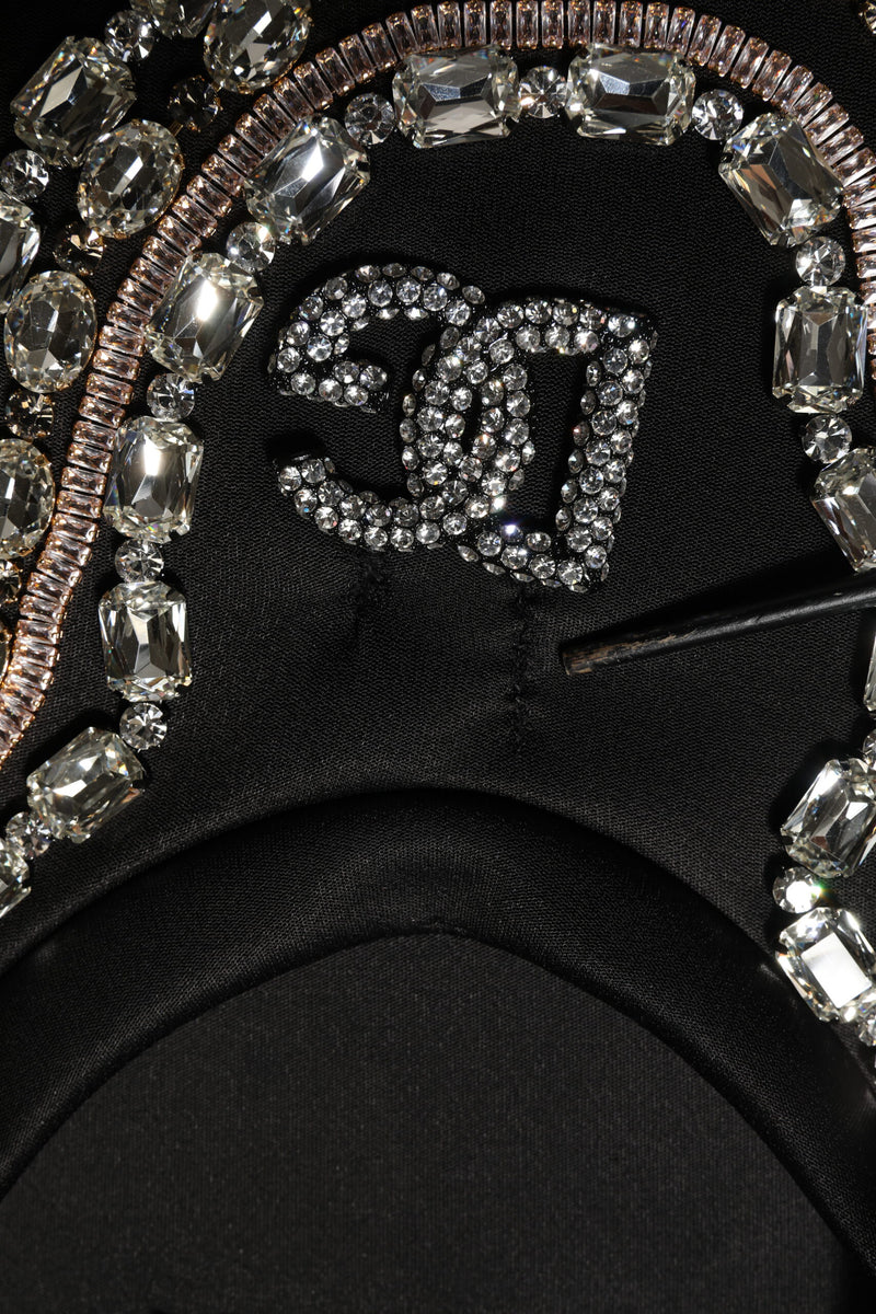 Dolce & Gabbana Black Necklace Crystal DG Logo Sweatshirt