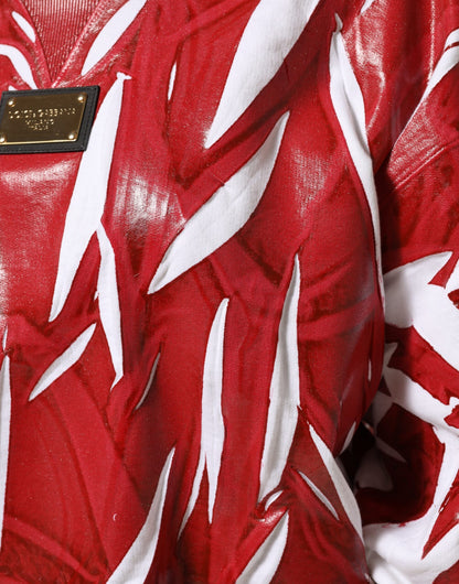 Dolce &amp; Gabbana Rood Wit Katoenen Trui met Print 